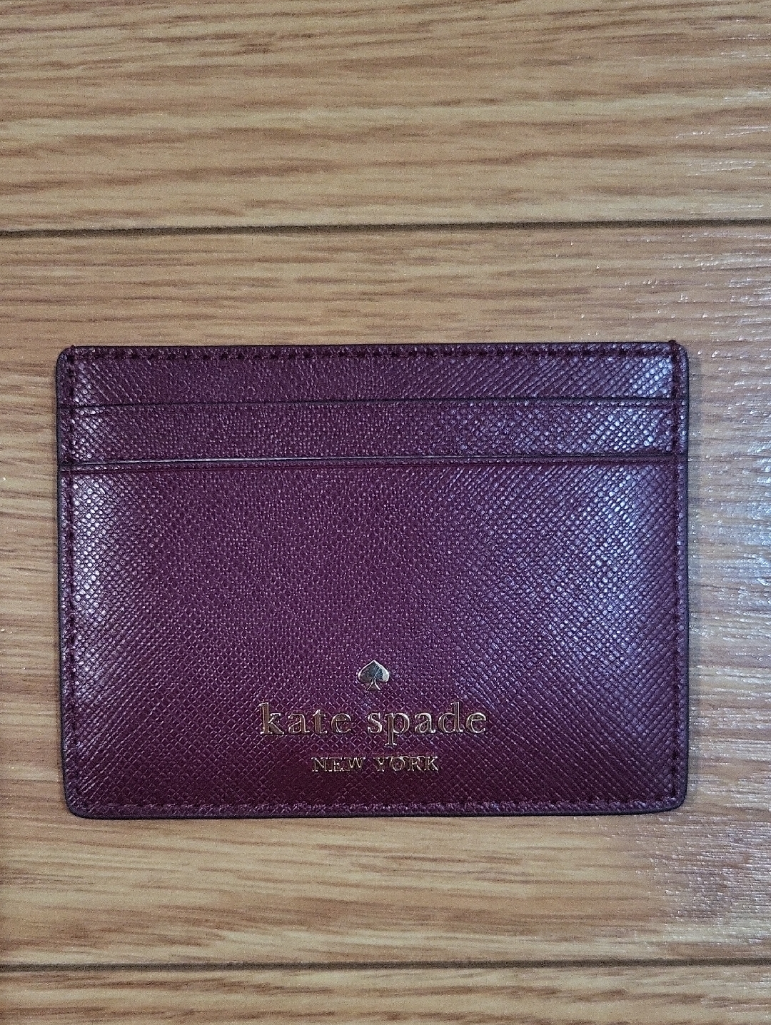 Kate Spade Madison Saffiano Leather Card Holder In Blackberry